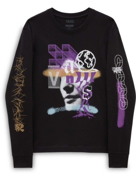 Vans Dámske čierne tričko s dlhým rukávom Vans Password