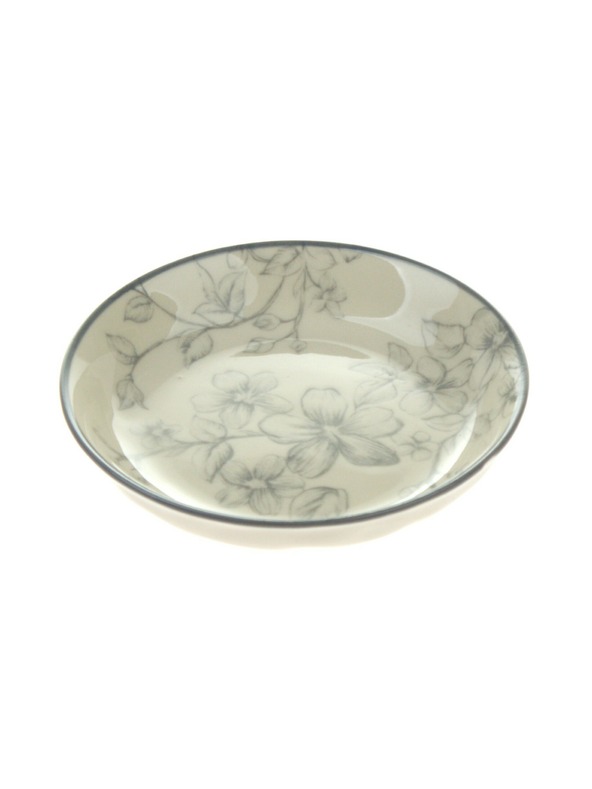 Casa de Engel Keramický dezertní talíř Ø 10cm - šedé květy, 12/96