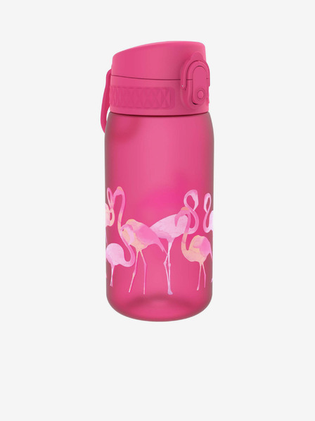 ION8 Tmavě růžová vzorovaná lahev bez BPA Ion8 Leak Proof Flamingos (350 ml)