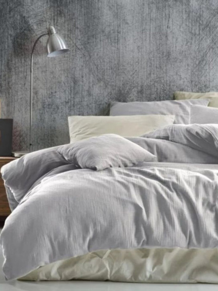 Kvalitex Francouzské mušelínové povlečení 240x200, 70x90cm světle šedé Kvalitex