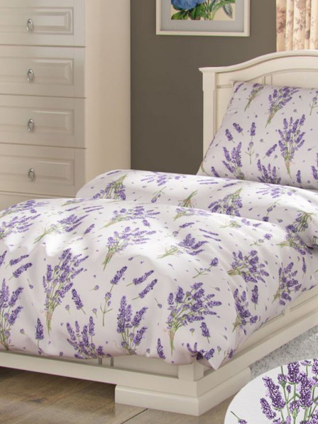 Kvalitex Prodloužené bavlněné povlečení PROVENCE COLLECTION 140x220, 70x90cm LEVANDULE fialová Kvalitex