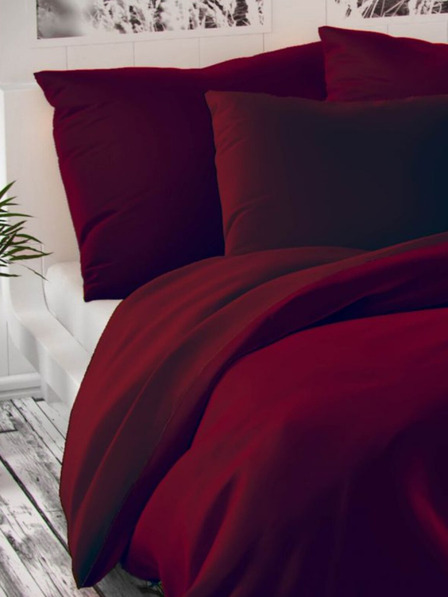 Kvalitex Saténové francouzské povlečení LUXURY COLLECTION 1+2, 200x200, 70x90cm vínové Kvalitex