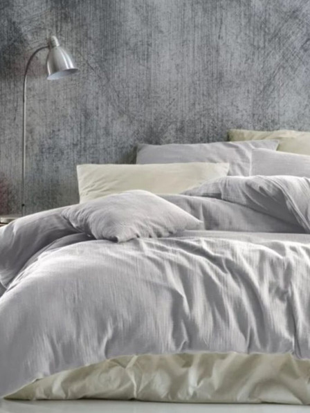 Kvalitex Francouzské mušelínové povlečení 200x200, 70x90cm světle šedé Kvalitex