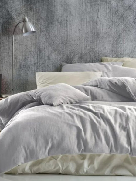 Kvalitex Prodloužené mušelínové povlečení 140x220, 70x90cm světle šedé Kvalitex