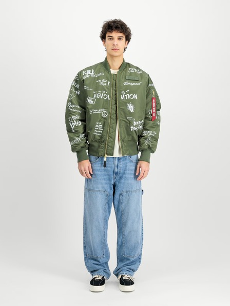 Alpha Industries Pánska zelená bomber bunda Alpha Industries MA-1 Peace