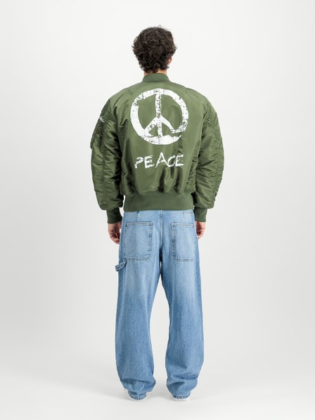 Alpha Industries Pánska zelená bomber bunda Alpha Industries MA-1 Peace