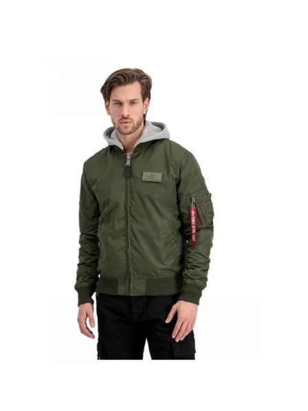 Alpha Industries Pánska zelená bomber bunda Alpha Industries MA-1 TT Hood