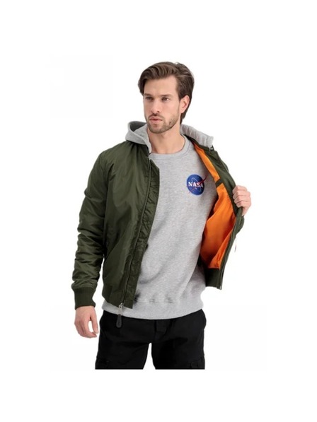 Alpha Industries Pánska zelená bomber bunda Alpha Industries MA-1 TT Hood