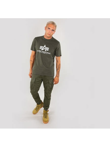 Alpha Industries Pánske zelené tričko Alpha Industries Basic T Dark Olive
