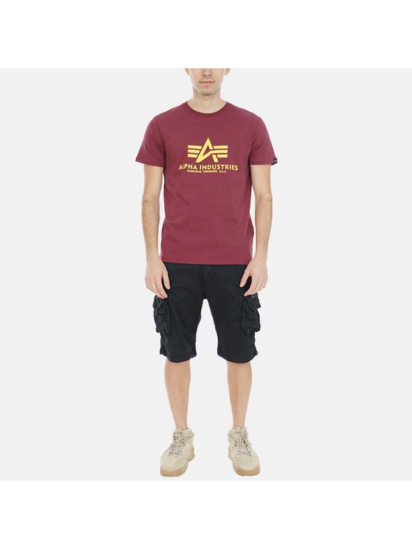 Alpha Industries Pánske červené tričko Basic T-Shirt Alpha Industries