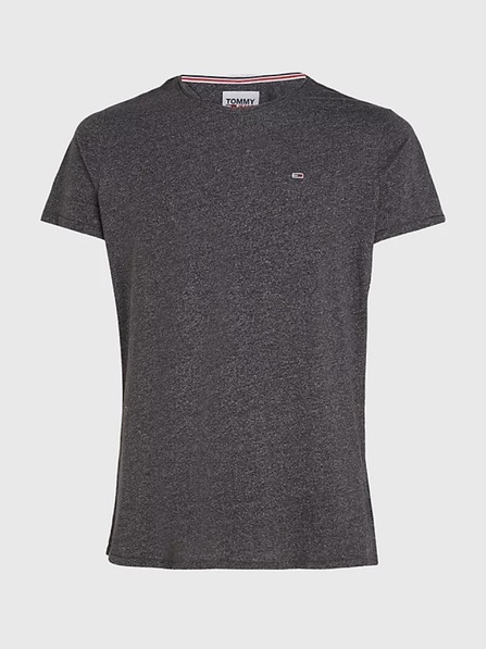 Tommy Jeans Pánske tmavo šedé tričko Tommy Jeans Classic Slim Fit T-Shirt BDS Black