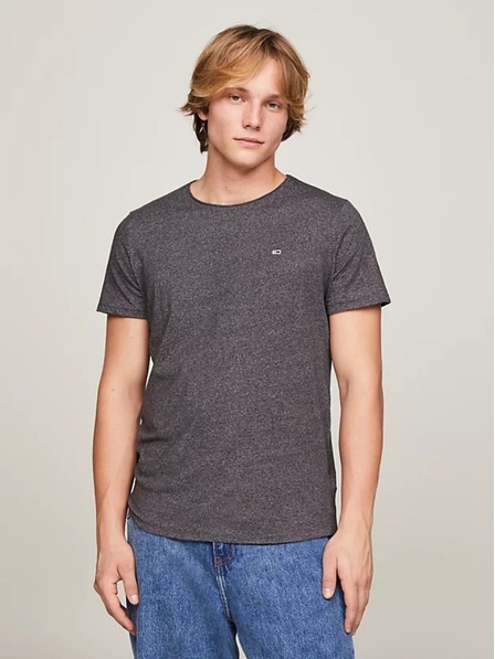Tommy Jeans Pánske tmavo šedé tričko Tommy Jeans Classic Slim Fit T-Shirt BDS Black
