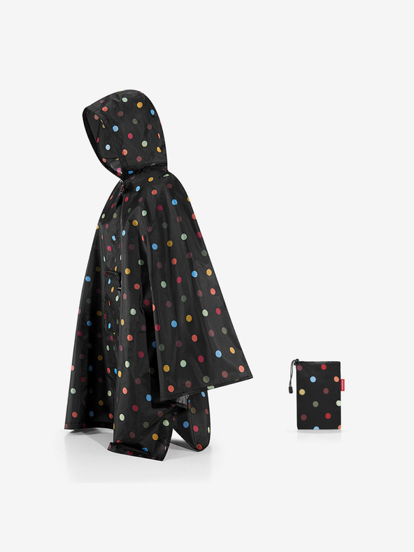 Reisenthel Černá dámská skládací puntíkovaná pláštěnka Reisenthel Mini Maxi Poncho