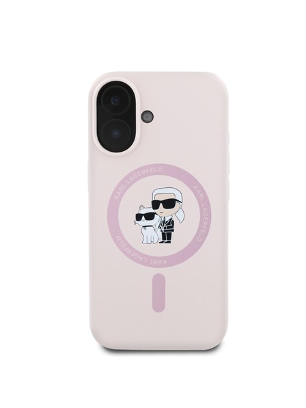 Karl Lagerfeld Karl Lagerfeld Liquid Silicone Karl and Choupette MagSafe Zadní Kryt pro iPhone 16 Pink