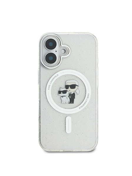 Karl Lagerfeld Karl Lagerfeld IML Glitter Karl and Choupette MagSafe Zadní Kryt pro iPhone 16 Transparent