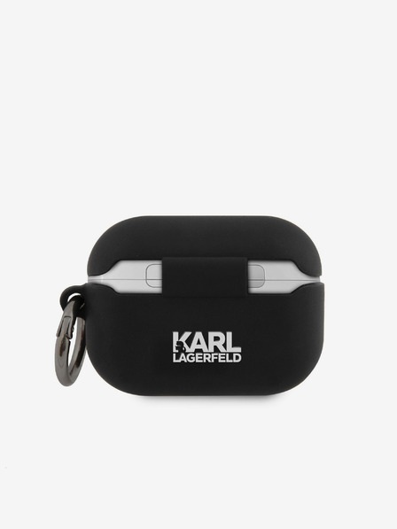 Karl Lagerfeld Rue St Guillaume Silikonové Pouzdro pro Airpods Pro Black Karl Lagerfeld