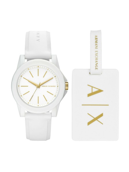Armani Exchange Armani Exchange dámská dárková sada hodinek Lady Banks a řemínku na zavazadla AX7126