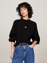 Tommy Jeans Dámský čierny svetr Tommy Jeans Badge Rib-Knit Black