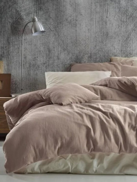 Kvalitex Francouzské mušelínové povlečení 240x200, 70x90cm béžové Kvalitex