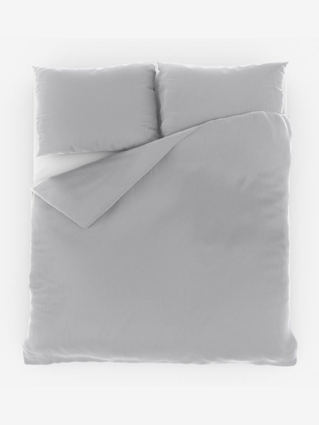 Kvalitex Francouzské mušelínové povlečení 200x200, 70x90cm světle šedé Kvalitex