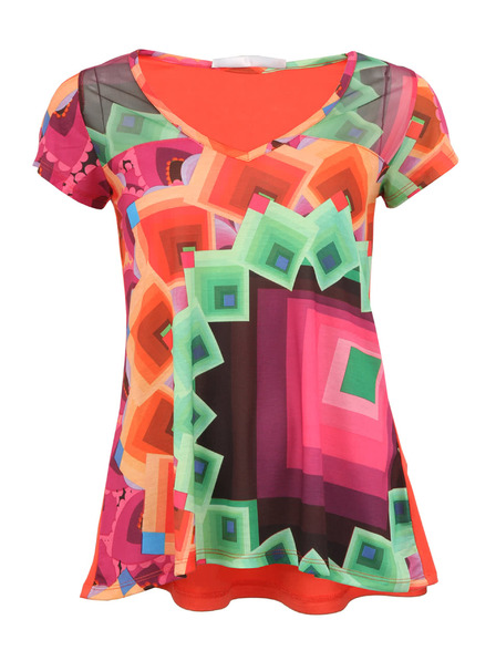 Desigual Volné tričko Desigual Yury s červenými zády