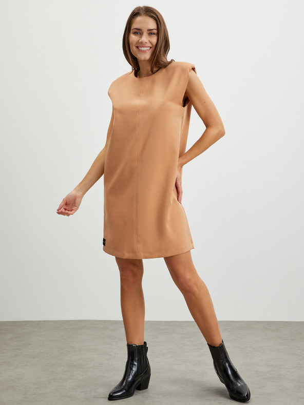 SIMPO Béžové dámské šaty Simpo Wide