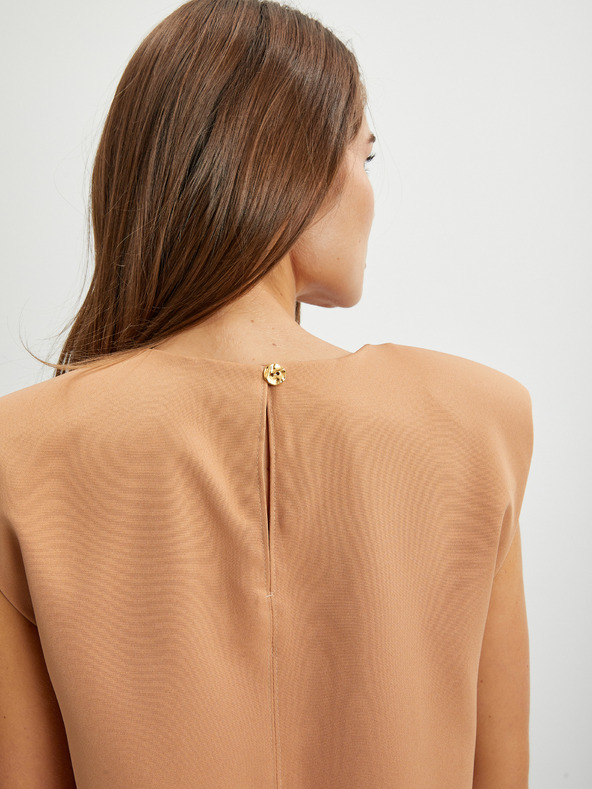 SIMPO Béžové dámské šaty Simpo Wide