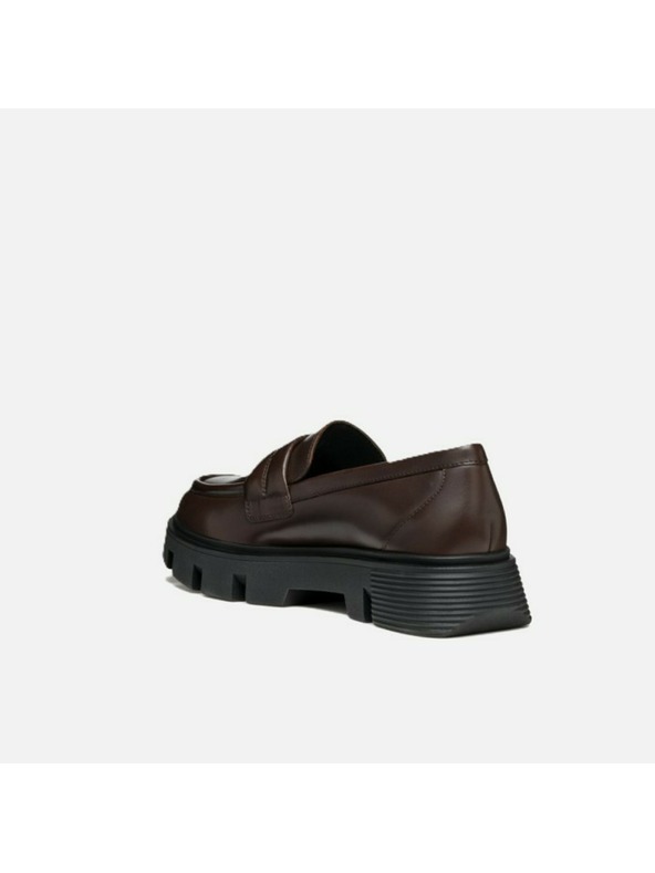 Geox Tmavě hnědé dámské mokasíny Geox Vilde