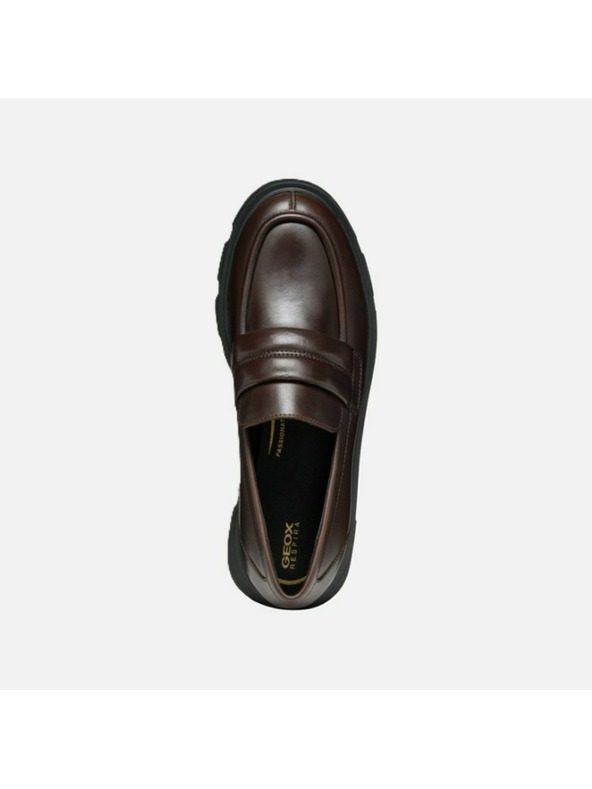 Geox Tmavě hnědé dámské mokasíny Geox Vilde