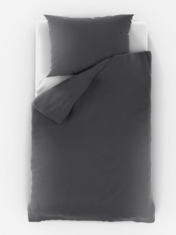 Kvalitex Mušelínové povlečení do dětské postýlky tmavě šedé Kvalitex