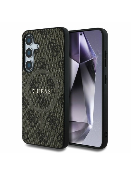 Guess Guess PU Leather 4G Colored Ring MagSafe Zadní Kryt pro Samsung Galaxy S25 Brown