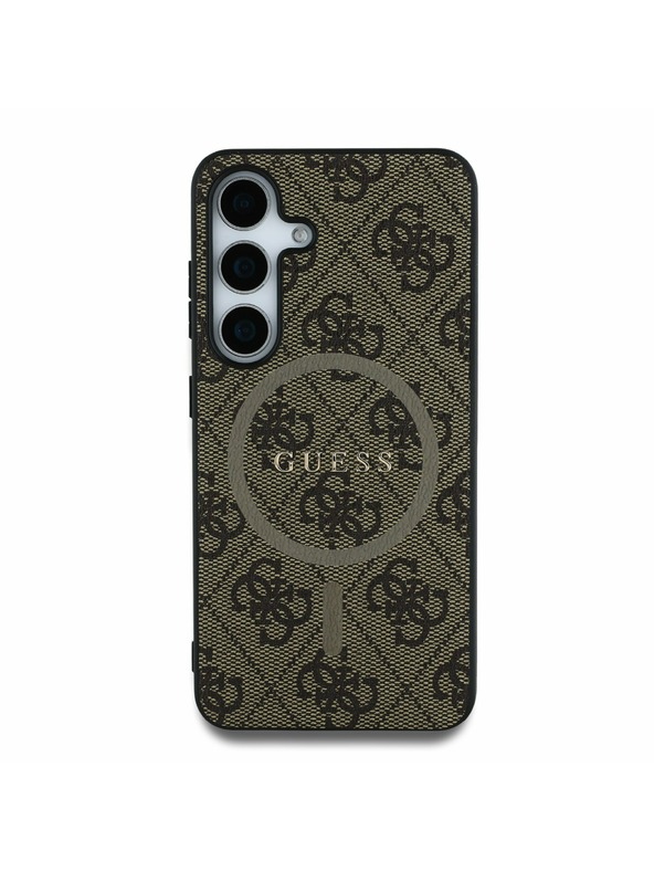 Guess Guess PU Leather 4G Colored Ring MagSafe Zadní Kryt pro Samsung Galaxy S25 Brown