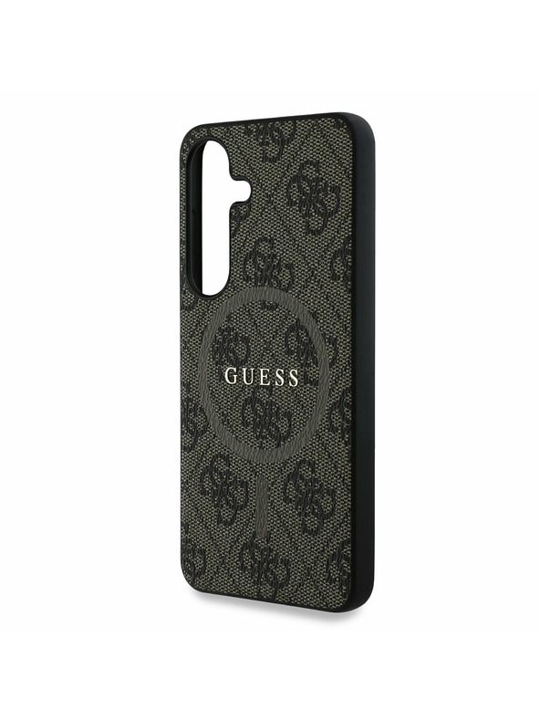 Guess Guess PU Leather 4G Colored Ring MagSafe Zadní Kryt pro Samsung Galaxy S25 Brown