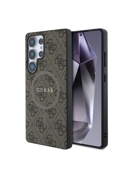 Guess Guess PU Leather 4G Colored Ring MagSafe Zadní Kryt pro Samsung Galaxy S25 Ultra Brown