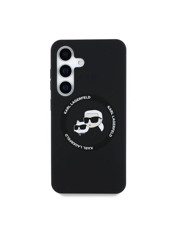 Karl Lagerfeld Karl Lagerfeld Liquid Silicone K&CH Heads MagSafe Zadní Kryt pro Samsung Galaxy S25 Black