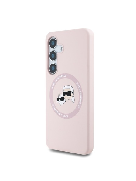 Karl Lagerfeld Karl Lagerfeld Liquid Silicone K&CH Heads MagSafe Zadní Kryt pro Samsung Galaxy S25 Pink