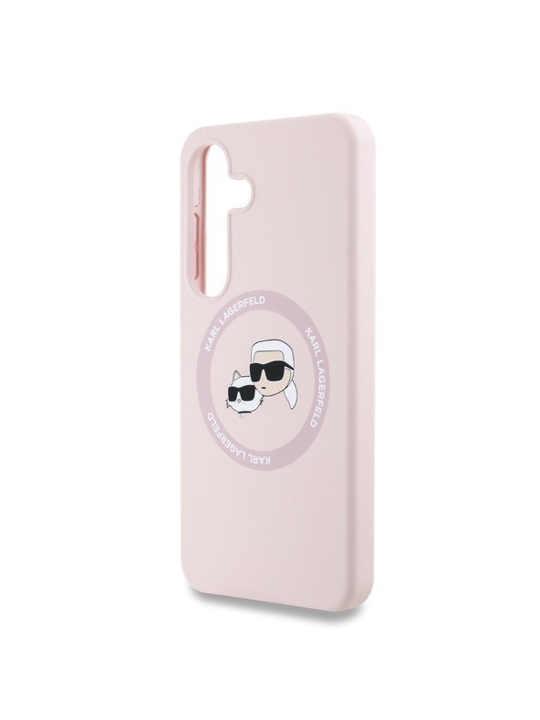 Karl Lagerfeld Karl Lagerfeld Liquid Silicone K&CH Heads MagSafe Zadní Kryt pro Samsung Galaxy S25 Pink