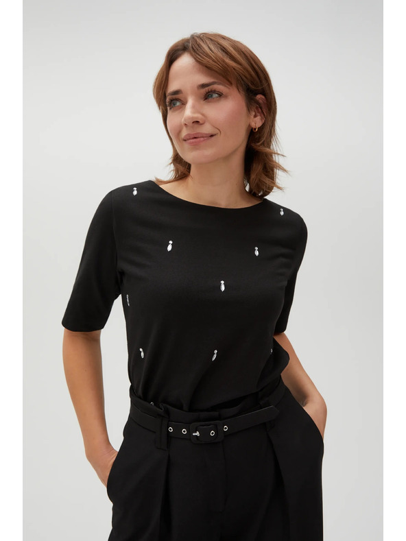 Moodo Černé vzorované triko