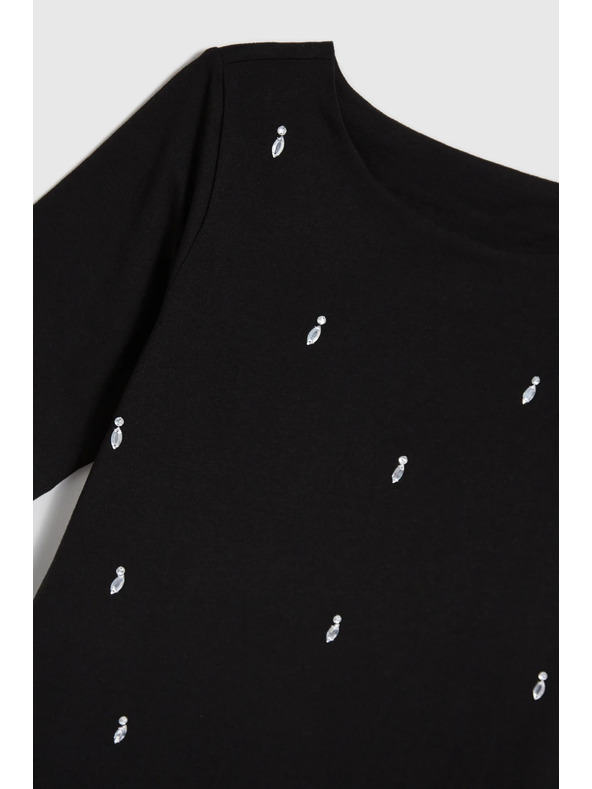 Moodo Černé vzorované triko