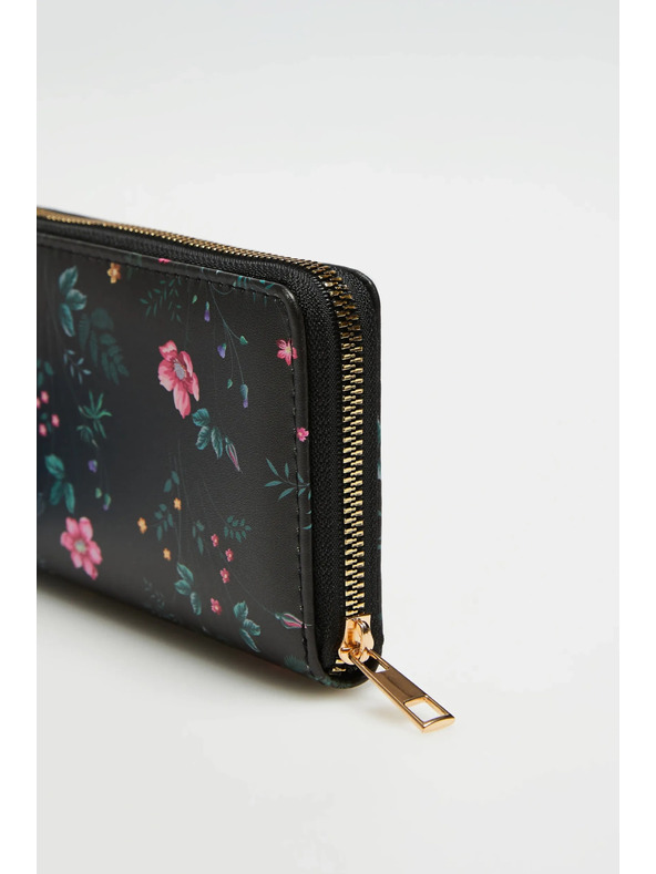 Moodo Černá vzorovaná peněženka
