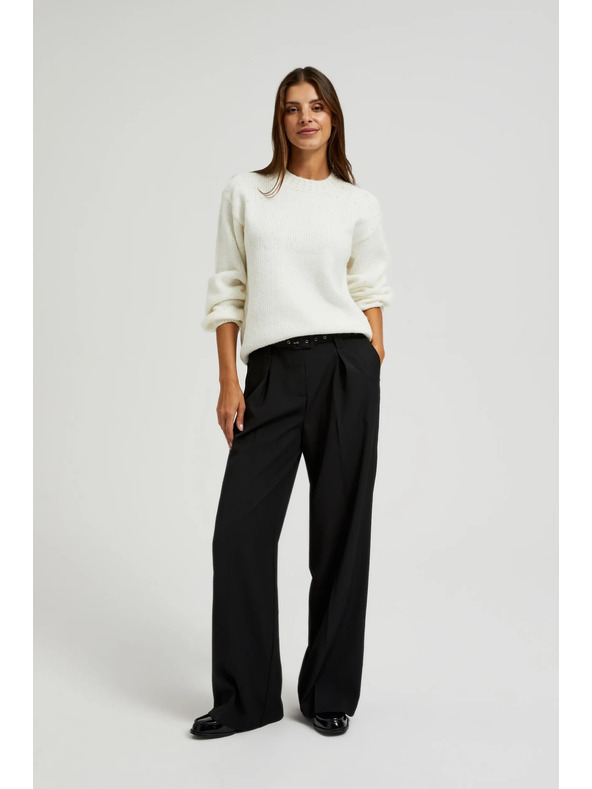 Moodo Bílý svetr s balónovými rukávy