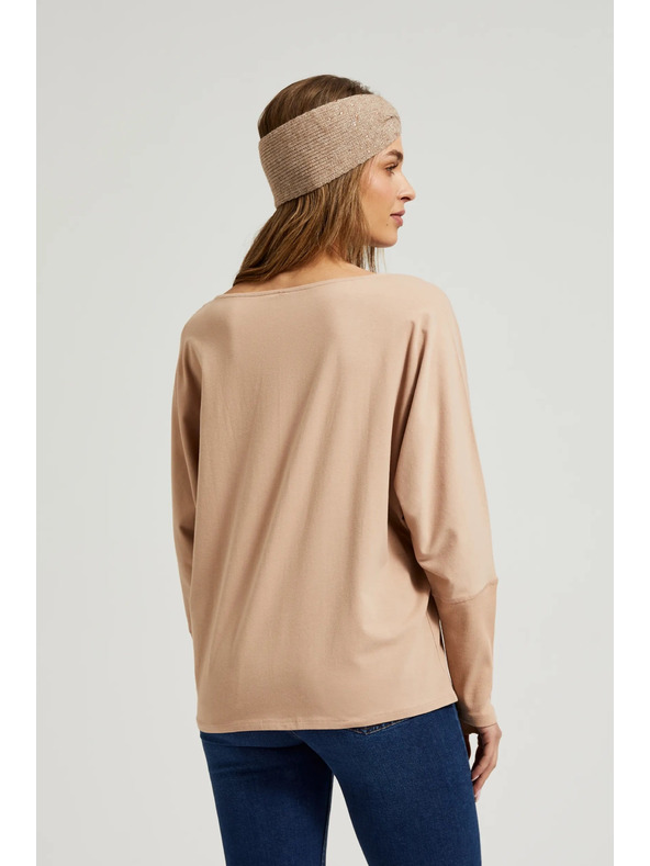 Moodo Světle hnědý dámský top s dlouhým rukávem