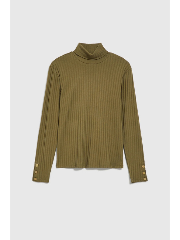 Moodo Světle olivový dámský top s dlouhým rukávem