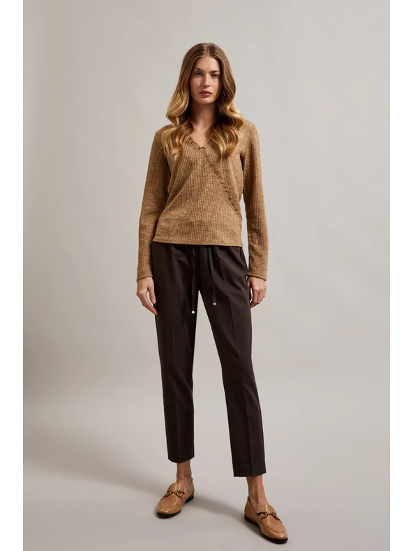 Moodo Béžový dámský top s dlouhým rukávem