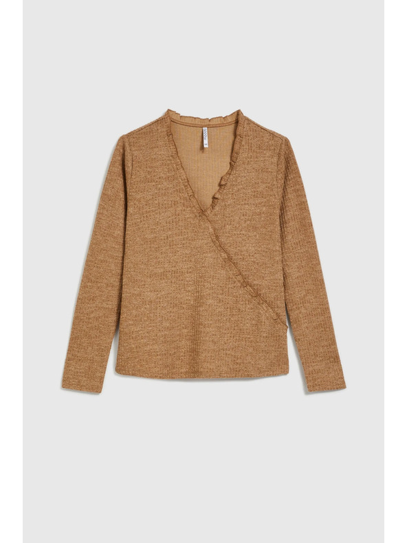 Moodo Béžový dámský top s dlouhým rukávem