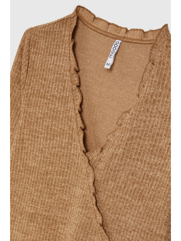 Moodo Béžový dámský top s dlouhým rukávem