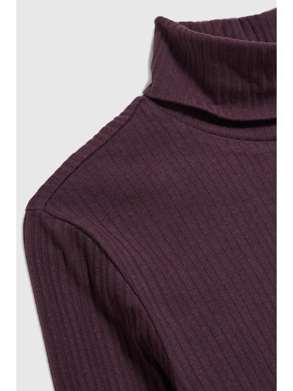 Moodo Tmavě fialový dámský top s dlouhým rukávem