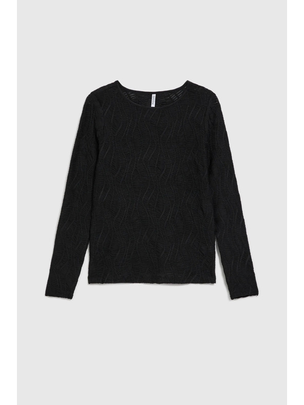 Moodo Černý dámský top s dlouhým rukávem