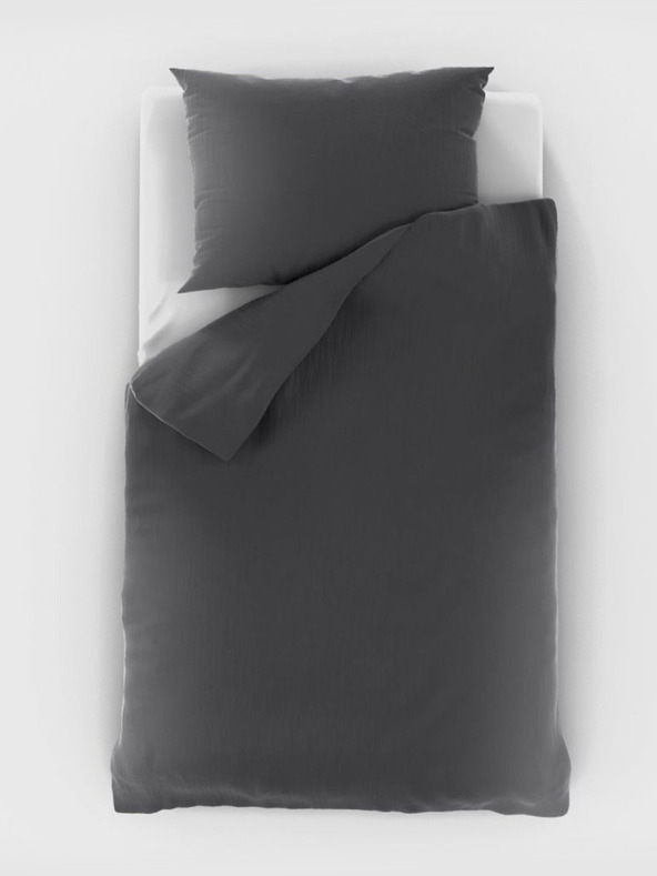 Kvalitex Prodloužené mušelínové povlečení 140x220, 70x90cm tmavě šedé Kvalitex