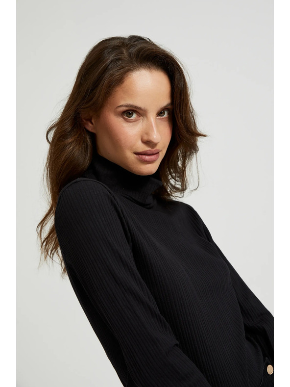 Moodo Černý dámský top s dlouhým rukávem